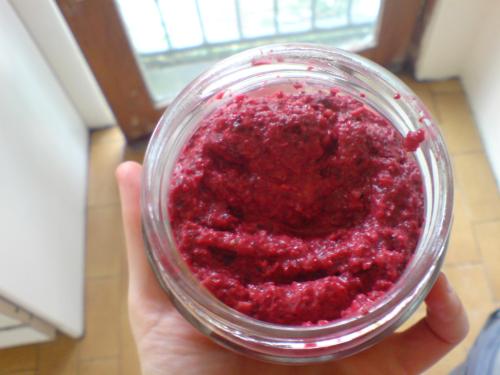 Raw beetroot dip after